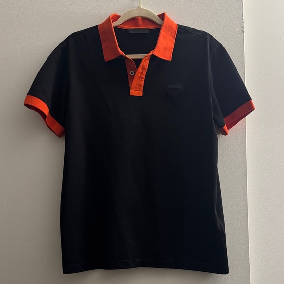 Prada Other - Vintage Prada Black Polo with Vibrant Orange Accents size M